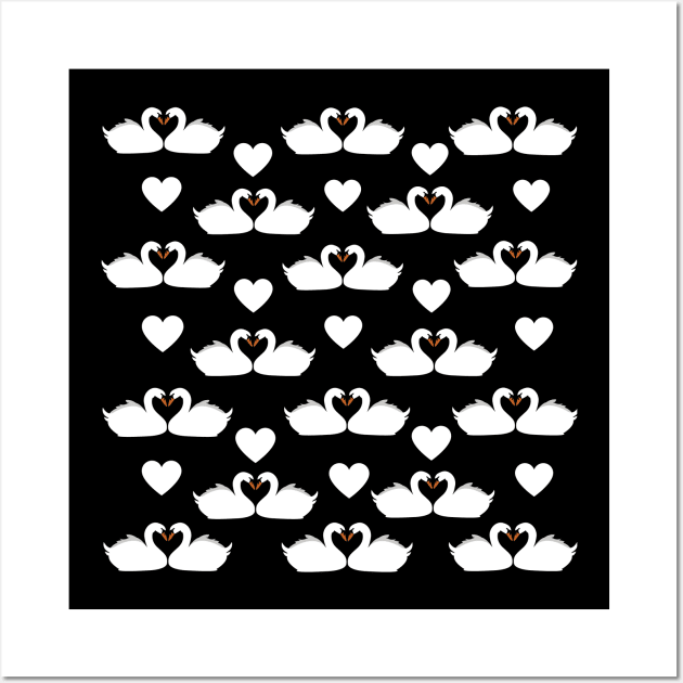 White swans in love Wall Art by SisiArtist